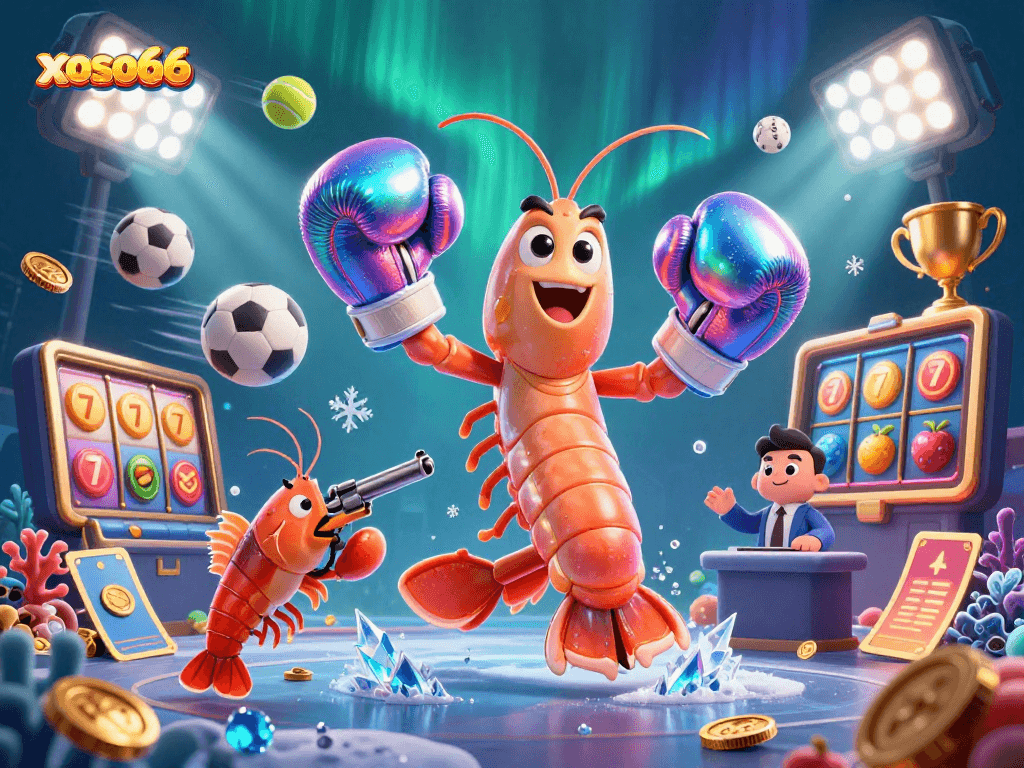 Xoso66 offers thrilling gambling experiences with slots and colorful sports themes in a vibrant underwater scene.